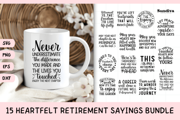Download 15 Heartfelt Retirement Quote SVG Bundle - Premium Resources