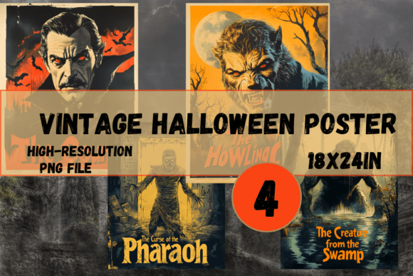 Download Vintage Monster Halloween Posters - Poster Collection