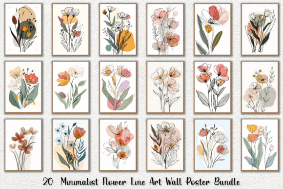 Download Minimalist Flower Line Art Wall Posters - Poster Collection