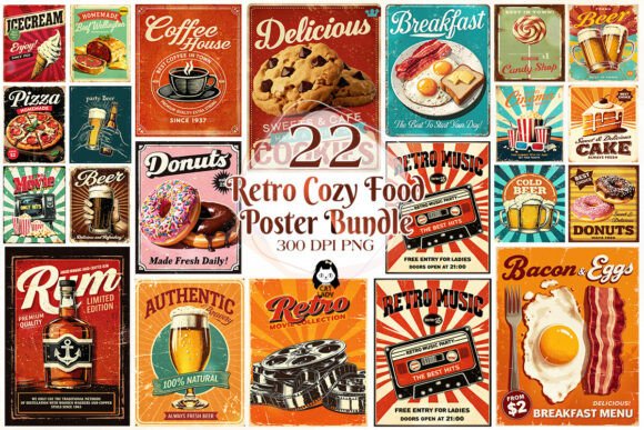 Download Retro Cozy Food Poster Sublimation - Poster Collection